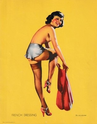 ORIGINAL ELVGREN PINUP, ''FRENCH DRESSING'' 1930S/1940S, LOUIS F. DOW (FINE)