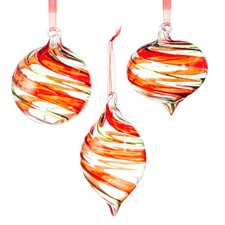 RAZ Imports Christmas Tricolor Peppermint Spiral Ornaments 4522918