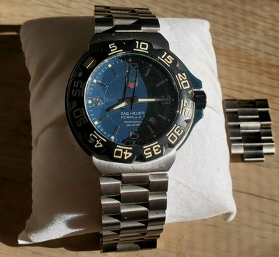 TAG Heuer Formula 1 WAC1113 Blue Dial 200M Watch Stainless Swiss Quartz + Link