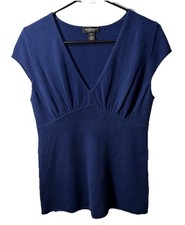 Lord  Taylor 100 Cashmere Sweater women  s M Y2K Minimalist Quiet Luxury Blue