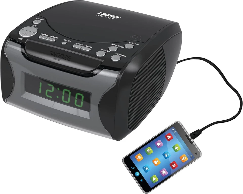 LED Display Alarm Clock Radio with Stereo Speakers - Image 4 of 4