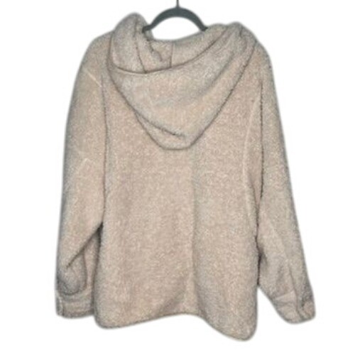 Forever21 Womens Fuzzy Teddy Coat Hooded Zip-Up Jacket Beige Size M - Bild 2 von 9