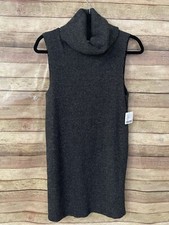 Silence + Noise Women’s Charcoal Gray Ribbed Cowl Sleeveless Sweater Dress XS
