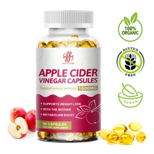 Apple Cider Vinegar Capsules 1800mg with The Mother Weight Loss,Fat Burner Caps