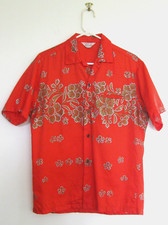 Vtg Hawaiian Togs Shirt Sears M Loop Collar Slit Pocket 60s
