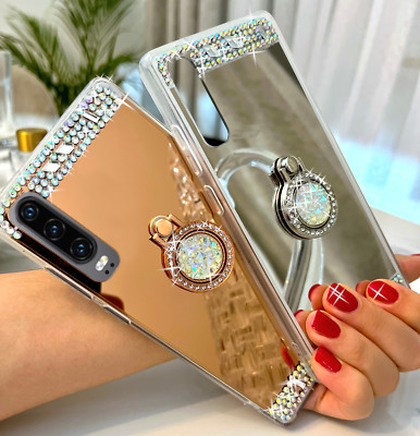Hülle Handyhülle Glitzer + Ring Spiegel für Huawei P60 P50 P40 P30 P20 Pro Lite
