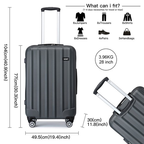 M-L-XL ABS Hartschalenkoffer 4 Rollen Trolley Koffer Kofferset Reisekoffer - Bild 9 von 13