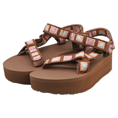 Teva【キラキラ】Flatform Universal Leather Teva Flatform Universal Platform Sandals Leather Women's Sz