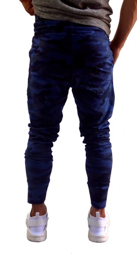 MENS CAMO TAPERED LEG JOGGERS GYM TRACKIES SKINNY CUFFED PANTS TRACK PANT ARMY - Picture 6 of 7
