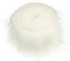 1 Roll White Faux Fur Ribbon DIY Shaggy Plush Faux Fur Fabric Precut Strips Hand