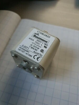 Bussman 450 A 690V Square Fuse 40 mm 170M3420 bolted new - Photo 1/4