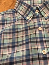 Vineyard vine boys shirts whale shirt button down Pine Island Plaid Sea Splash 