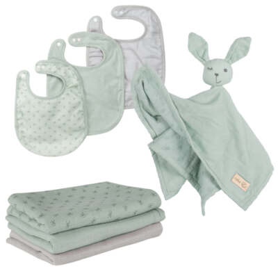 roba Organic Geschenkset Baby Essentials 'Lil Planet' frosty green