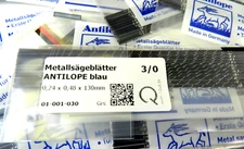 Antilope 3/0 Jewelers Saw Blades Jewelry Making Pack of 144 pcs. Made in Germany