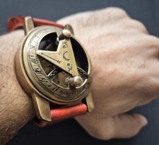 Brass Sundial Compass Watch Style 2" | Nautical Gift Collectible for Him/Her