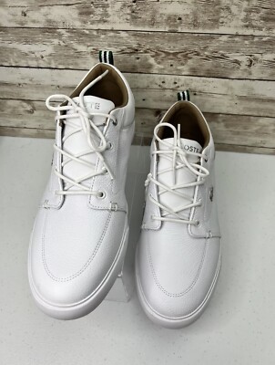 LACOSTE MEN SPORT WHITE SZ 11 NWT Bayliss Leather Perforated 