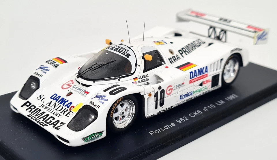 Coche modelo de resina Spark 1/43 Porsche 962 CK6 Le Mans 1993 10 Lassig Lavaggi Taylor Foto 3 de 4