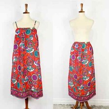 Vintage 70s 80s convertible midi dress or maxi skirt boho hippie OS