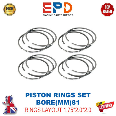 PISTON RINGS SET STD VW CRAFTER 2.0 D FRECCIA BRAND 800111610000 DAUA DAUB DASA