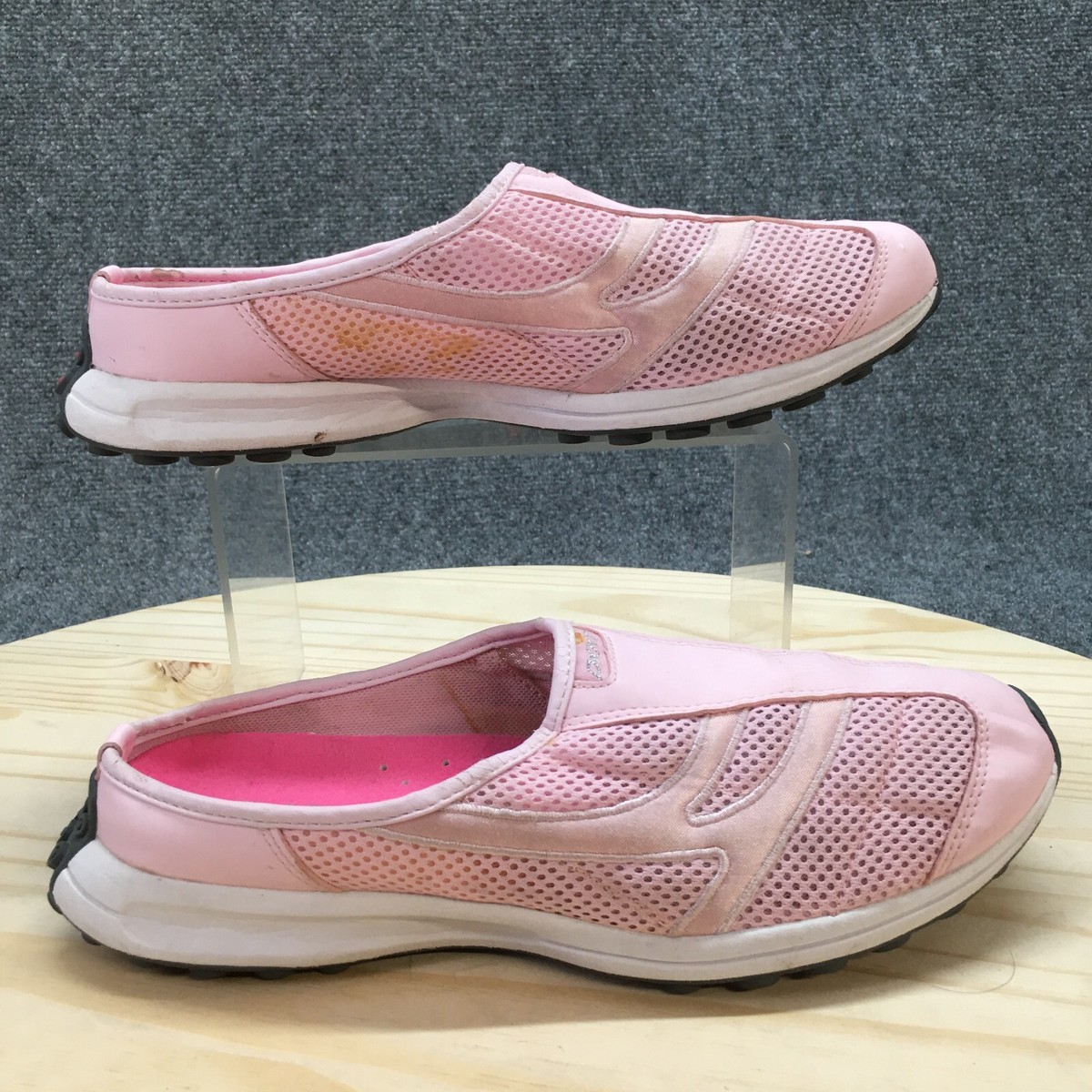 DKNY Shoes Womens Slip On Sneakers Pink Faux Leather Closed