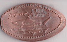 Elongated Souvenir Penny: Fort Worth Zoo (Blacktip Sharks)   Z  365