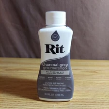 Rit All Purpose Dye Liquid Charcoal Grey 8 Oz Cotton Wool Nylon