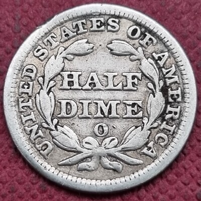 1851 O Seated Liberty Half Dime 5c Better Grade F - VF Details