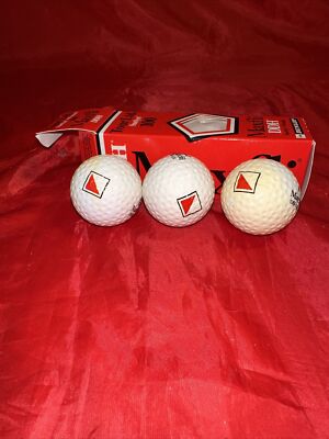 MaxFli DDH Golf Balls Dunlop W/ Nabisco ?  Logo Set of 3 Balls Made USA Red Tri.