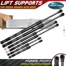 6x Front Hood & Rear Window & Tailgate Lift Supports Shocks Struts for Nissan