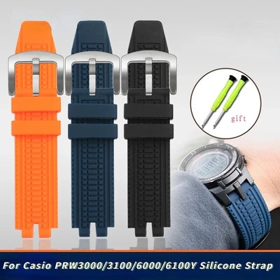 Silicone Watch Strap for Ca.si.o PROTREK PRW3000 3100 6000 6100Y PRG300 330 Band