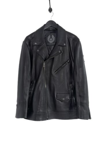 Belstaff Black Lambskin Leather Fenway Biker Jacket - XLARGE - Photo 1 sur 13