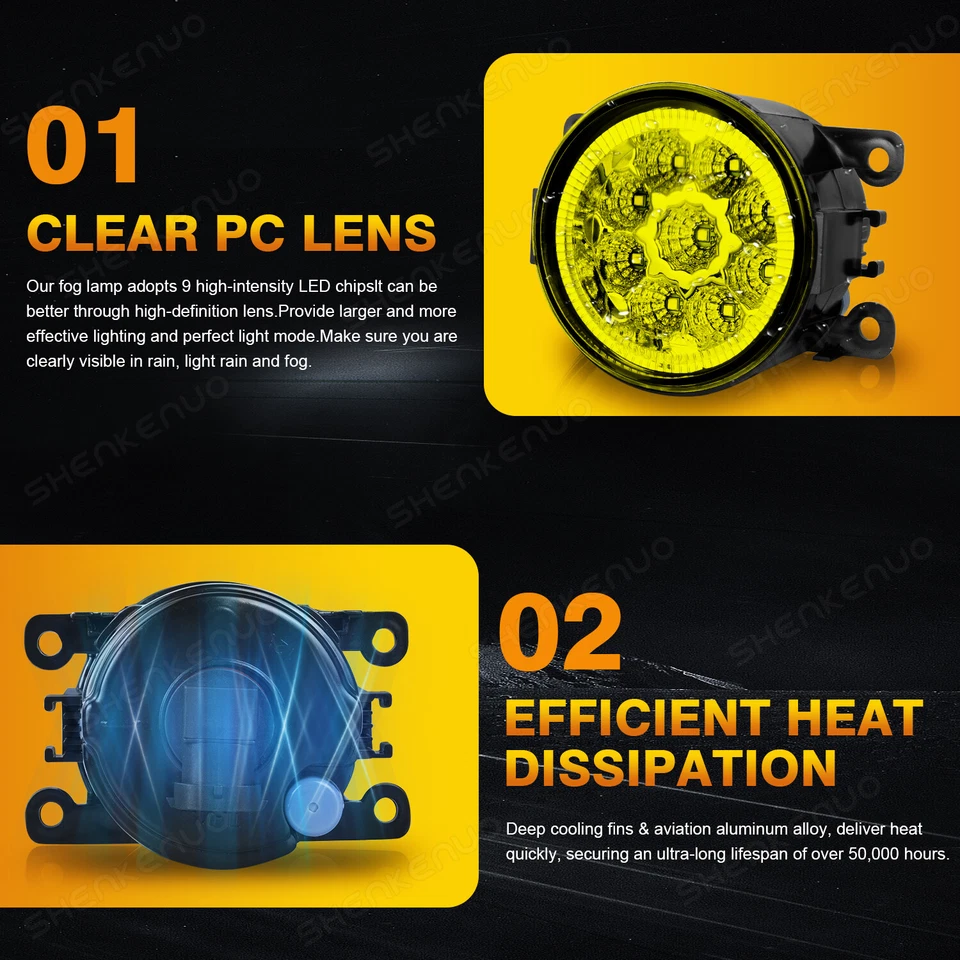 Golden yellow Fog Lights Lamp w/ H11 Bulbs For Subaru WRX STI Impreza Outback - Image 4 of 4