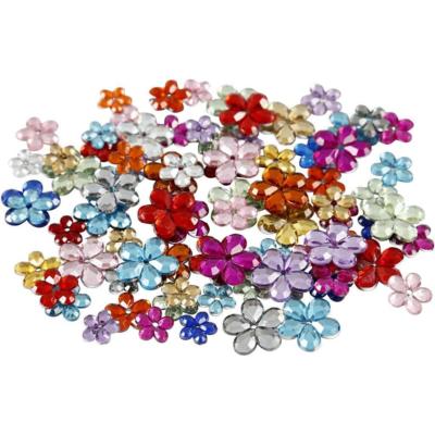252 x verschiedene Farben blumenförmige Strasssteine flache Rückseite Kartenherstellung Handwerk