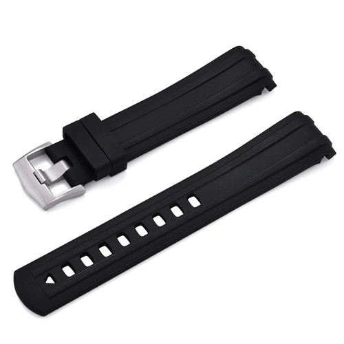 20 mm gebogenes Ende schwarz FKM Kautschuk Armband für 41 mm Omega Seamaster 300M - NEU - Bild 7 von 14