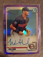 2020 Bowman Chrome 1st Will Holland Twins Purple Ref Prospect Auto /250 #CPA-WH