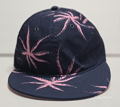 Marc By Marc Jacobs MJ Black Cap Hat with Pink Palm Leaves