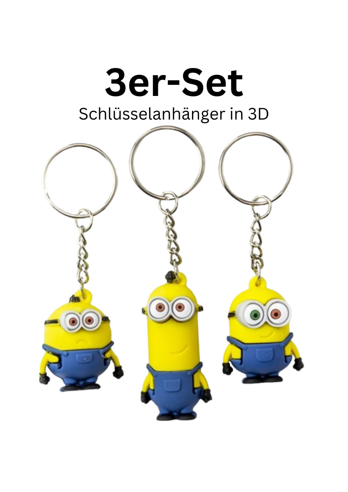 Schlüsselanhänger Schlüsselbund Anhänger Schlüsselband Minions 3D Disney 3er Set