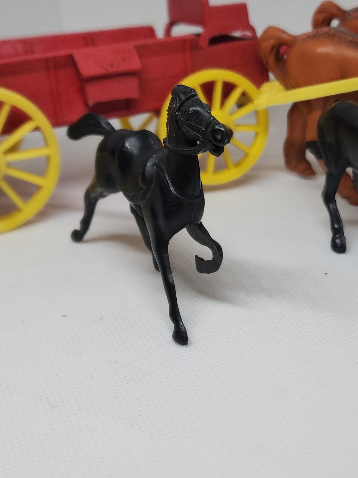 Horse Drawn Cart Toy 1940s Vintage Auburn Rubber Company + Two Black Horses eBay