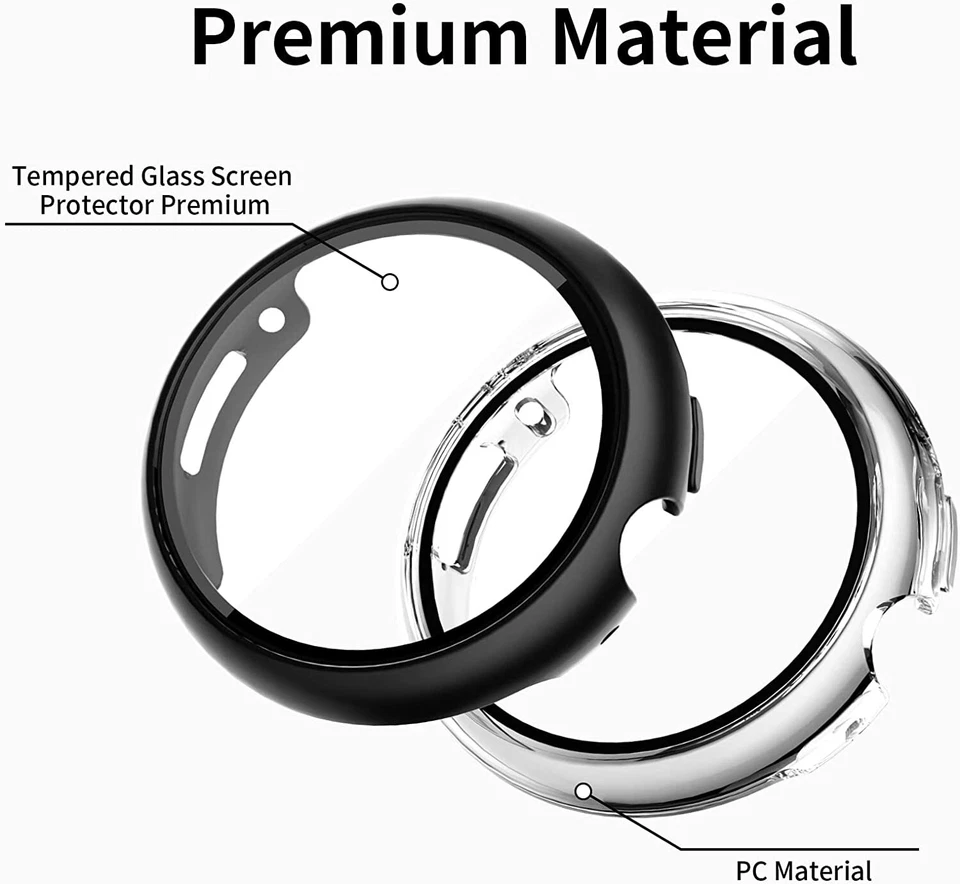 Hülle für Google Pixel Watch 3 45mm Panzerfolie Display Schutzglas Case 9H - Bild 3 von 4