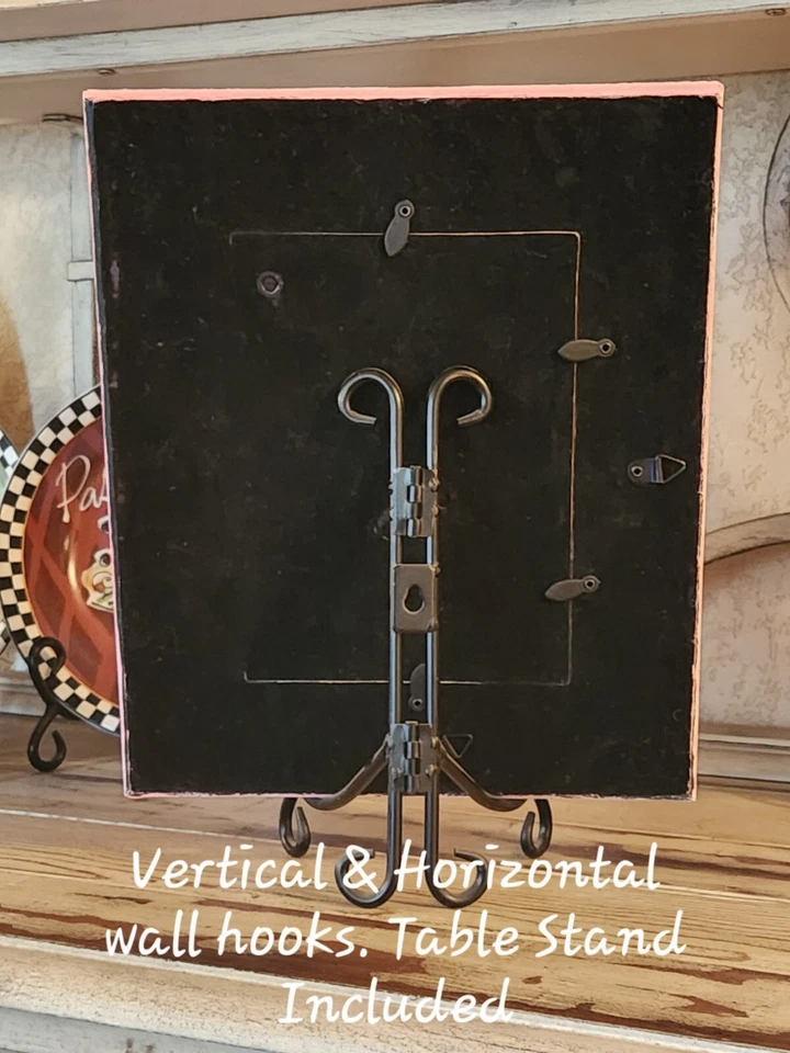 Beautiful Ornate Baby Pink Frame w/ Iron Stand Holds 5x7 - Image 4 of 4