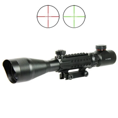 WEST LAKE C4-12X50 EG Optical Rifle Scope Red Green Dual illuminated with Side Rails-Mount