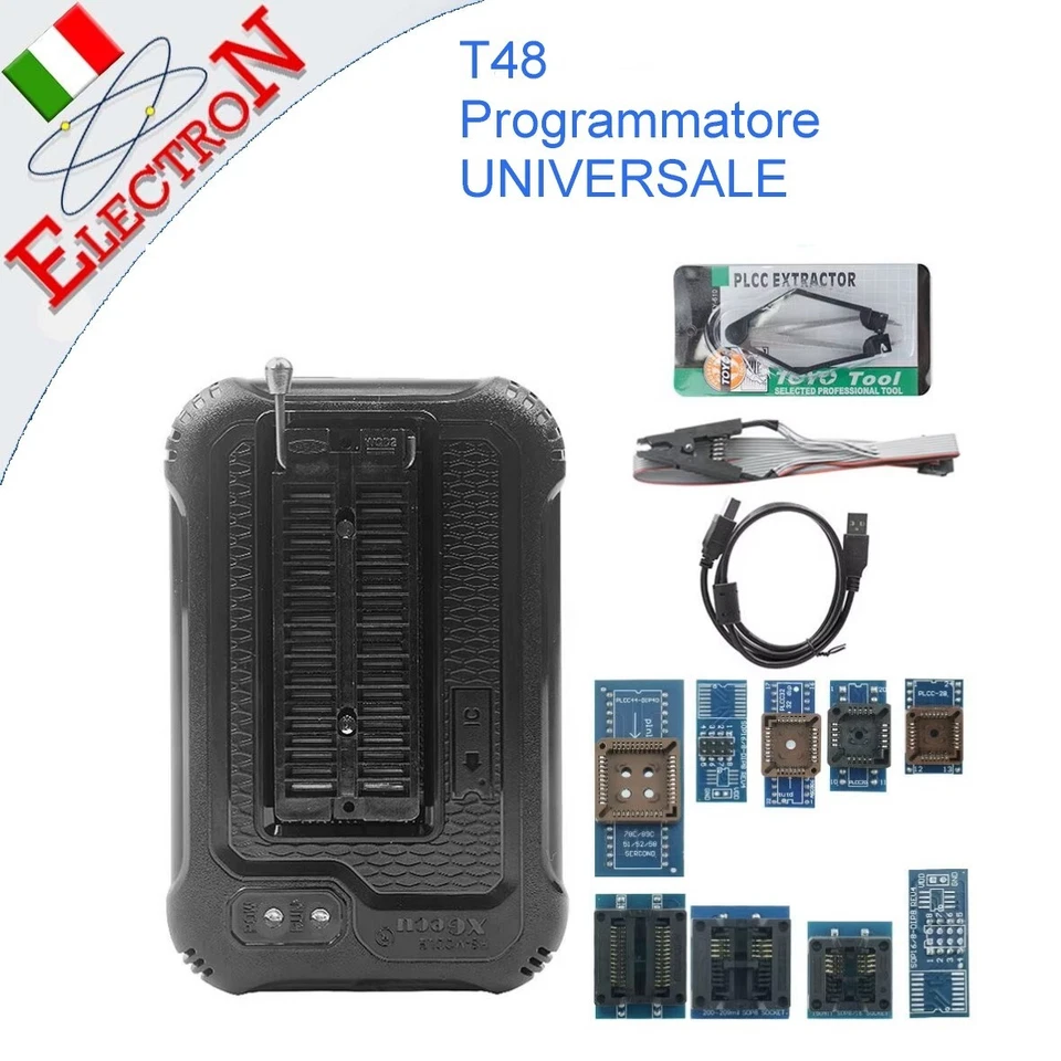 ELECTRON ITALIA T48 (TL866-3G) XGecu Programmatore Universale EPROM USB +32000 chip ATmel BIOS
