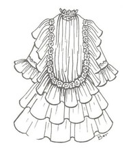 SEWING PATTERN fit 23-24" DOLL DRESS Antique Design Victorian German French 647
