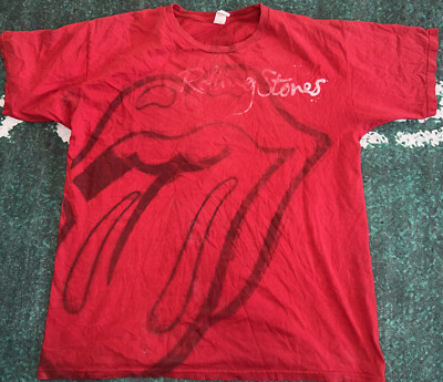 VINTAGE 90's ROLLING STONES Red T Shirt Large Concert Altsyle Tag