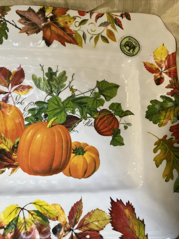Michel Design Works Pumpkin Melody Melamine Large Platter- RARE - Image 3 of 4