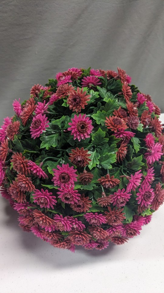 Wicker Park Set of (2) 12" Faux Mum Indoor/Outdoor Garden Spheres