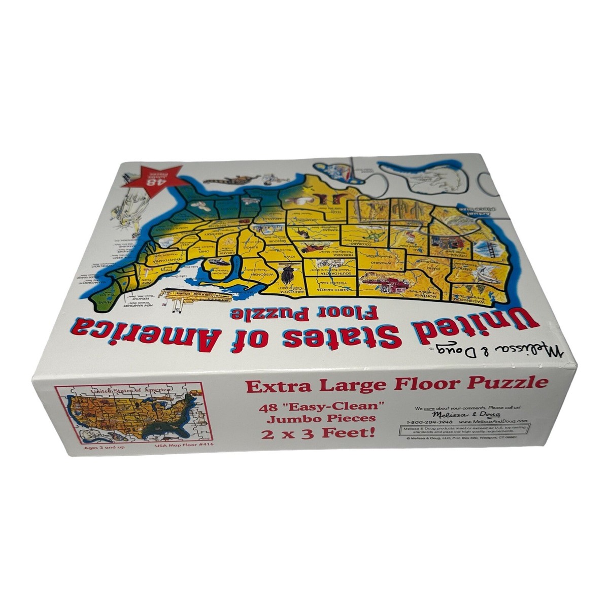 Melissa & Doug Floor Puzzle United States of America 2 x 3 feet 48