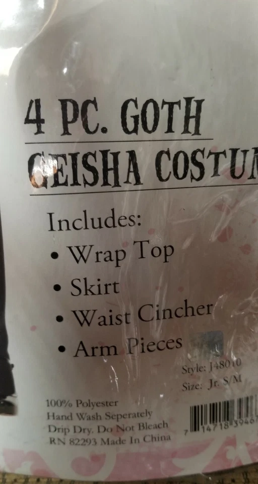 CCP Junior Geisha Gótica Halloween Disfraz Talla Jr S/M 4 Piezas, Calavera y Crossbo Foto 4 de 4