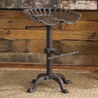 Vintage Rustic Industrial Shabby Chic Cast Iron Metal Tractor Stool Bar Seat Vintage Rustic Industrial Shabby Chic Cast Iron Metal Tractor Stool Bar Seat