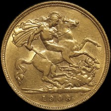 1908 Perth Edward VII Half Sovereign Very Fine